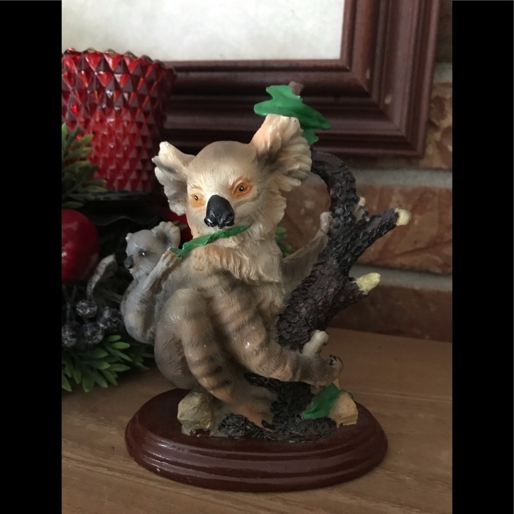 Rare Vintage Hand Painted Koala Mother & Baby